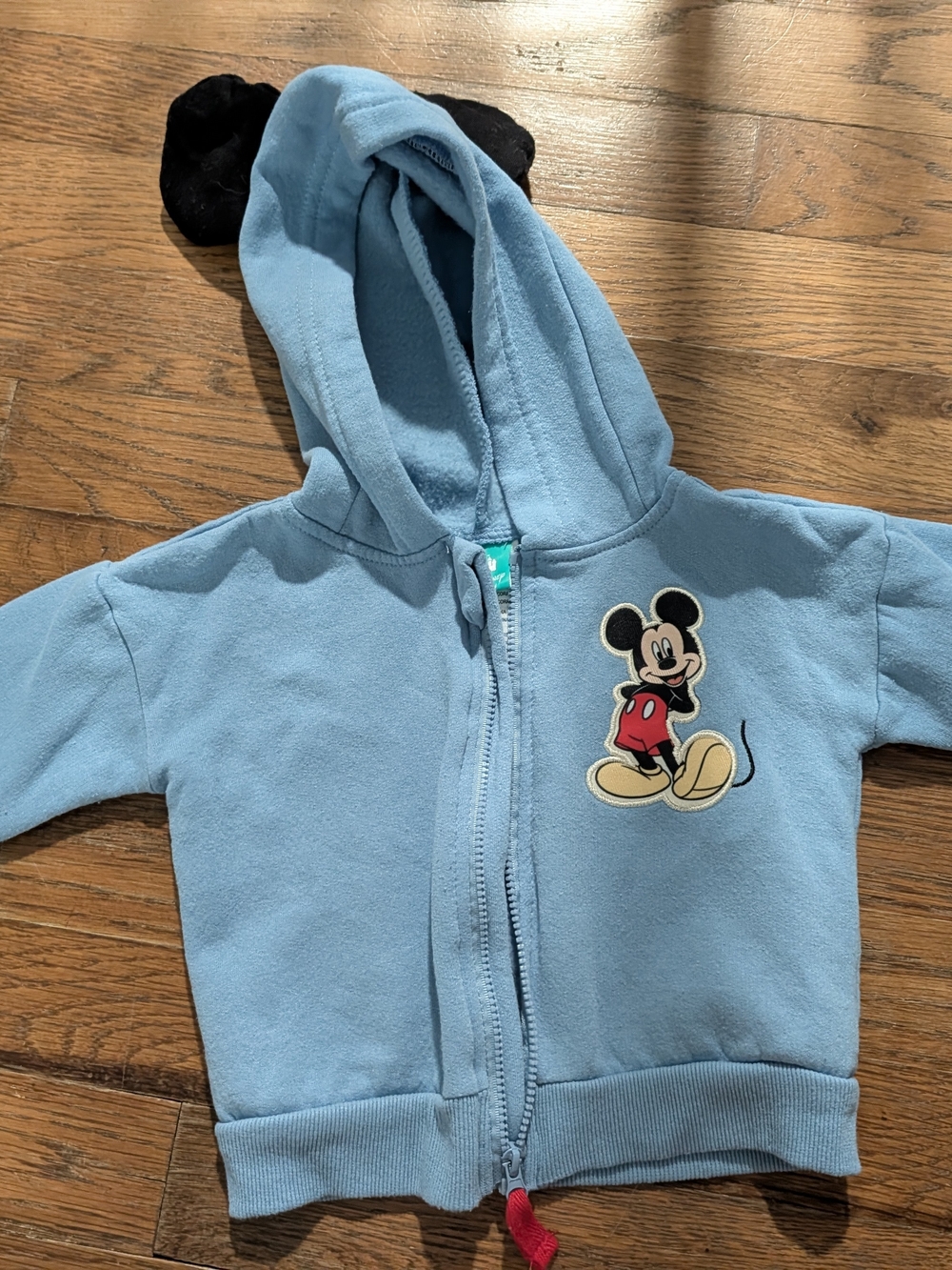 Disney Light Blue Mickey Mouse Hoodie 6m